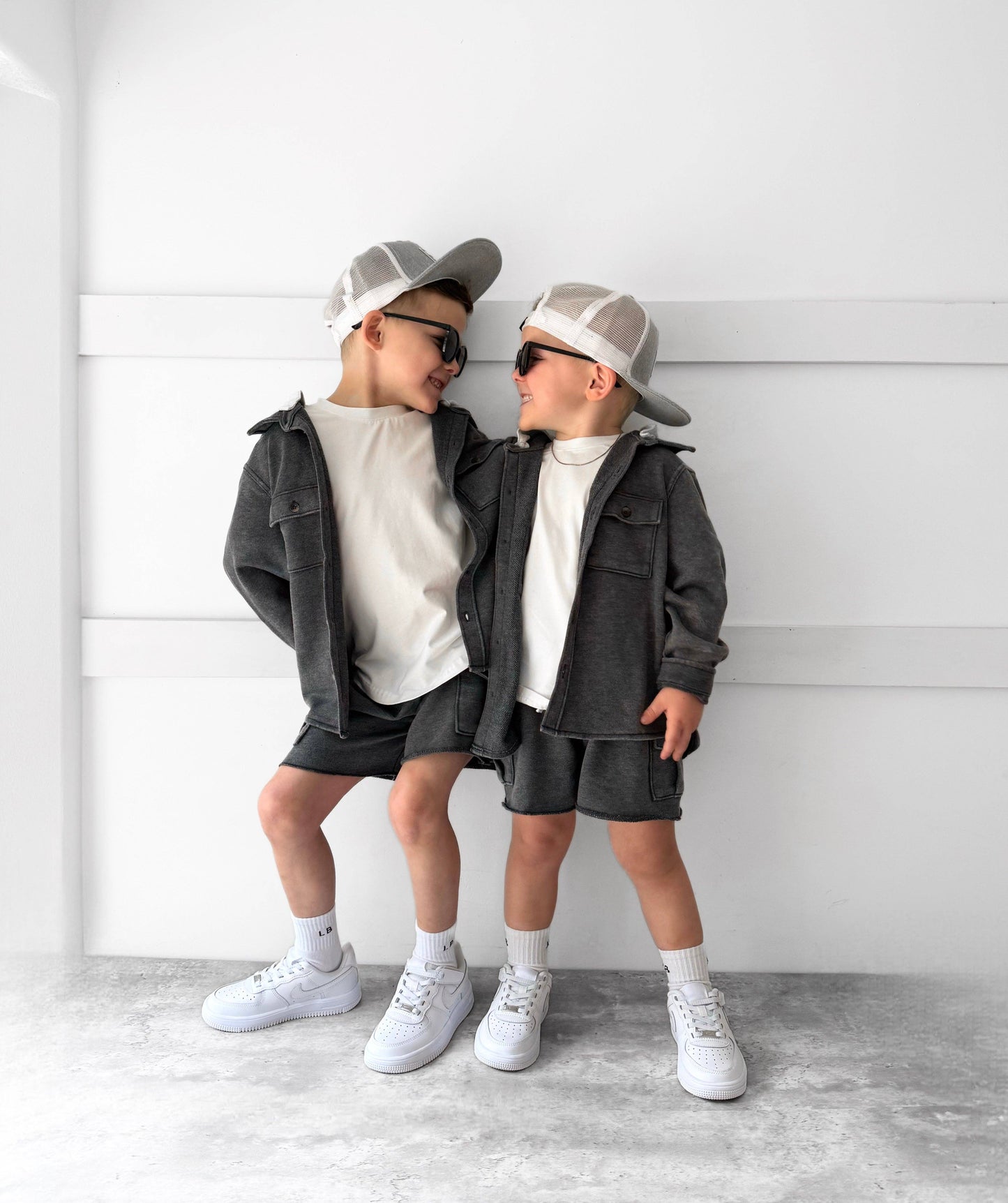 Little Bipsy - Lightweight Hooded Shacket - Charcoal Wash