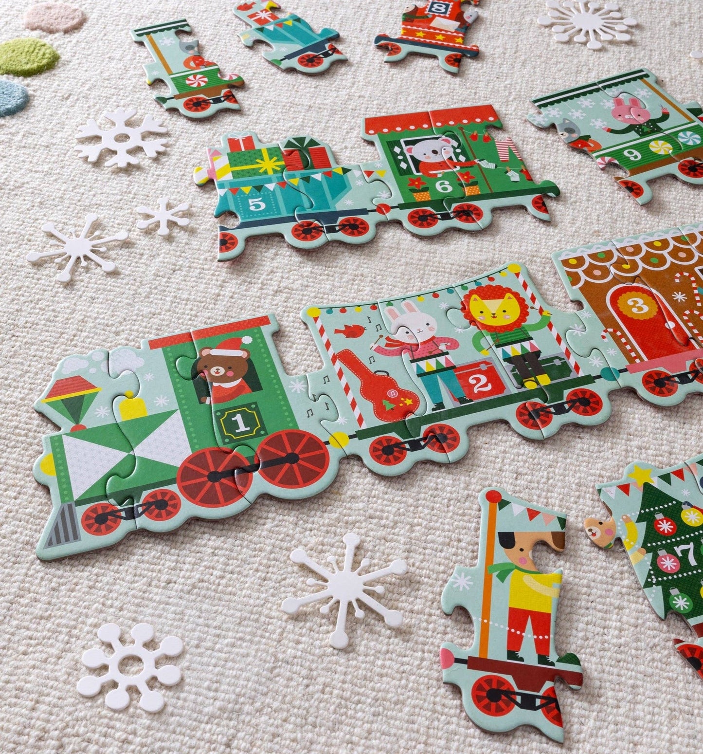Chronicle Books - Christmas Train Shaped Floor Puzzle
