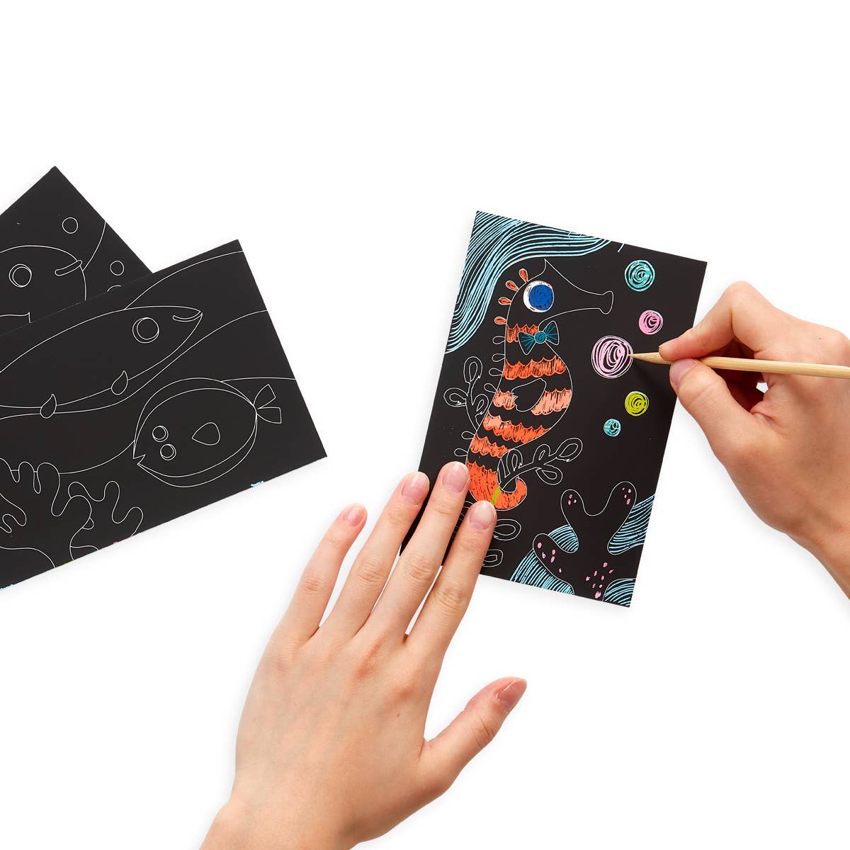 Ooly - Mini Scratch & Scribble Art Kit: Friendly Fish