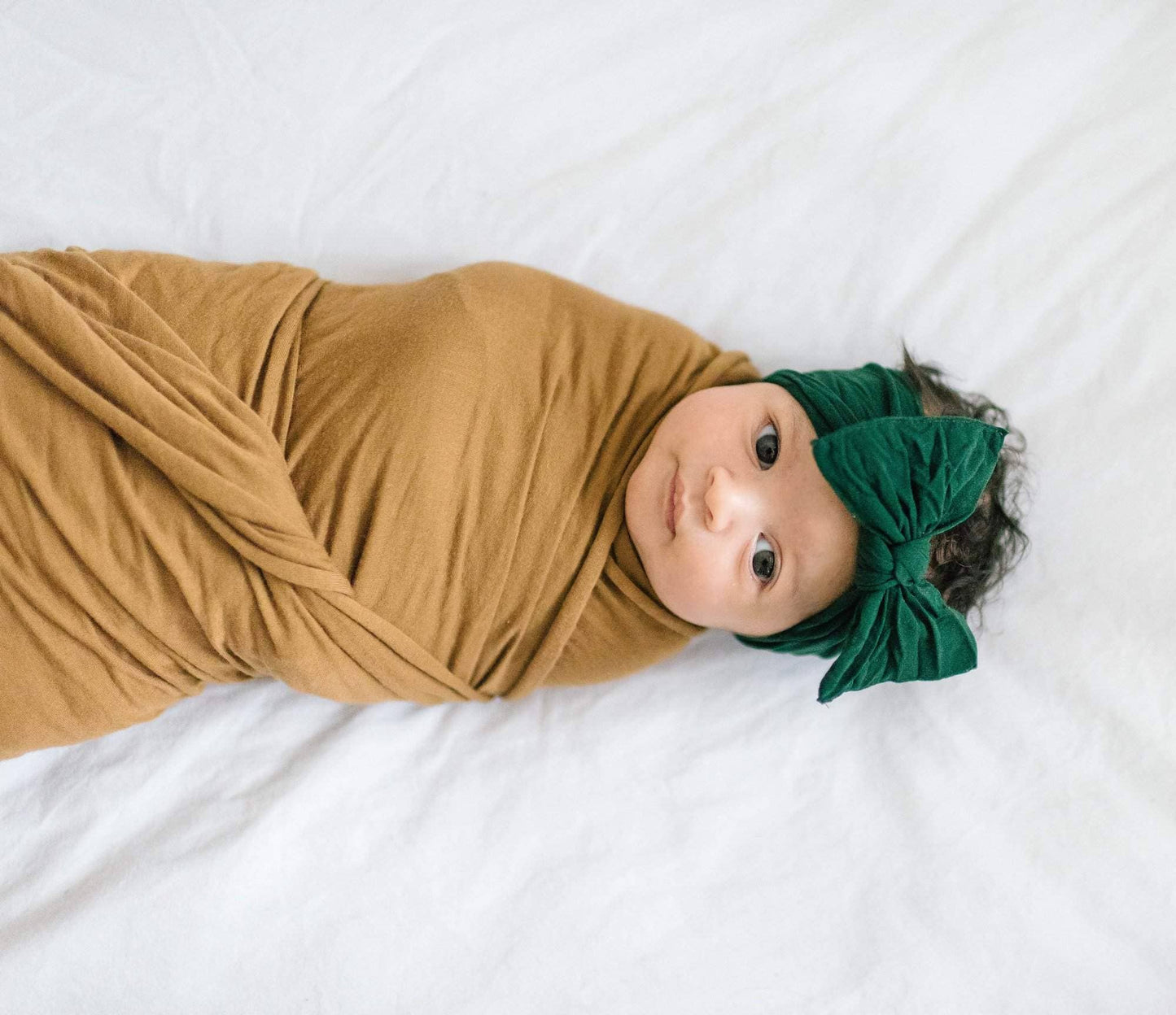Baby Bling Bows - Forest Green - THE KNOT Soft nylon headband