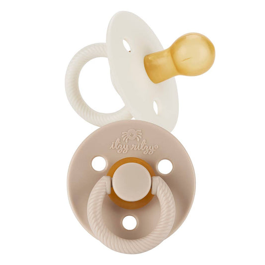 Itzy Ritzy - Itzy Soother™ Natural Rubber Paci Sets: Coconut + Toast (0-6m)