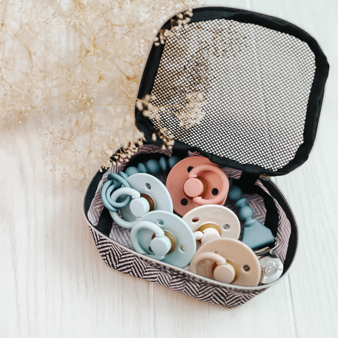 Itzy Ritzy - Itzy Soother™ Natural Rubber Paci Sets: Blossom + Rosewood (0-6m)