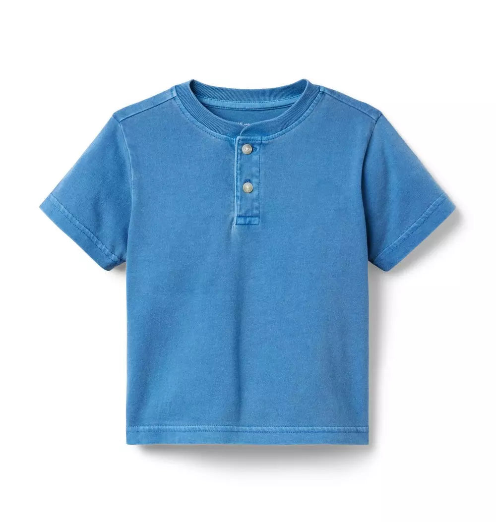Janie and Jack - Blue Thistle Henley Tee