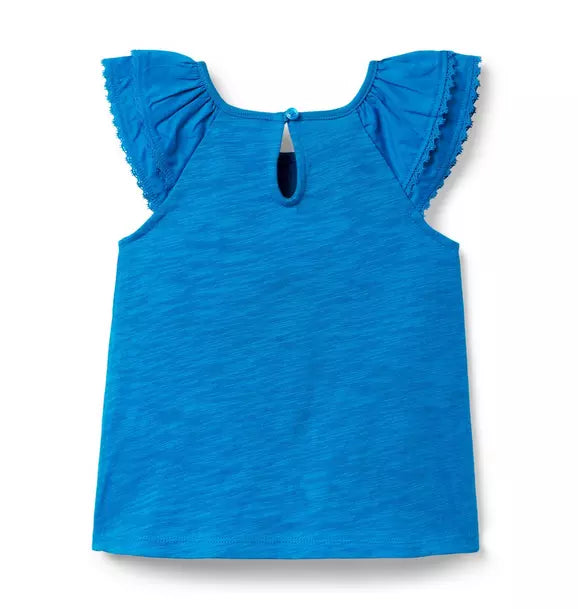 Janie and Jack - Blue Flutter Short Sleeve Top