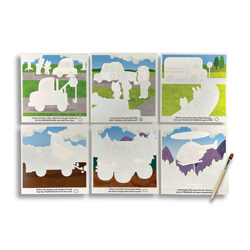 OOLY - Water Amaze Water Reveal Boards - Helpful Vehicles (13 PC Set)
