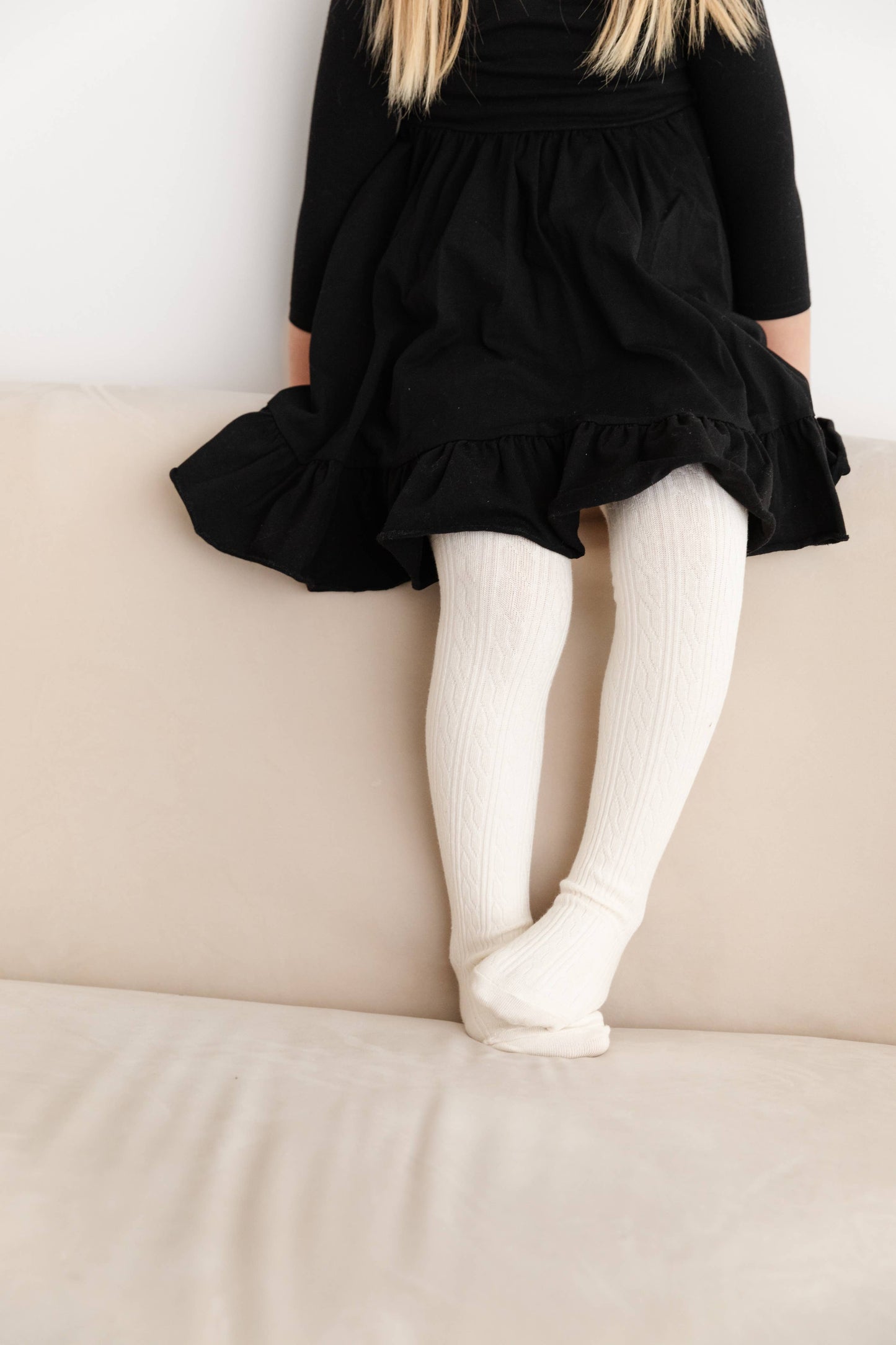 Little Stocking Co. - Ivory Cable Knit Tights