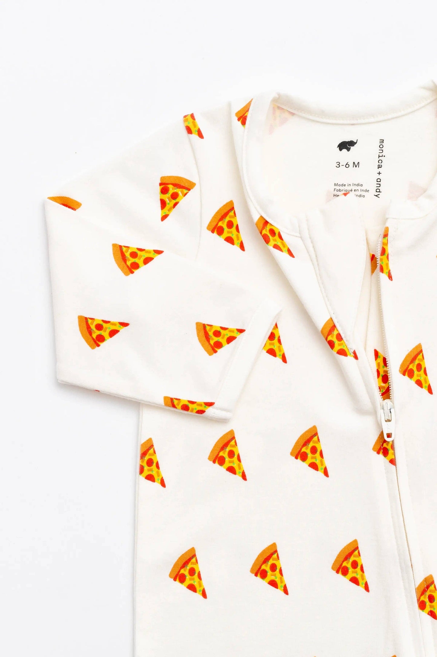 Monica + Andy - Zipper One-Piece PJ: Tiny Pizza