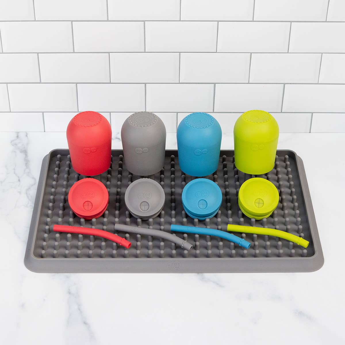 ezpz - Happy Cup + Straw System: Pewter