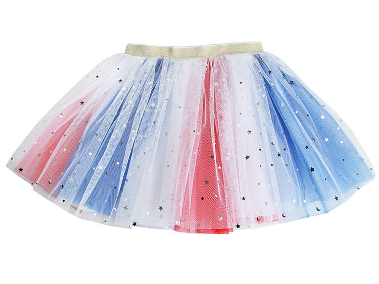 Sparkle Sisters by Couture Clips - Red White and Blue with Stars Tutu