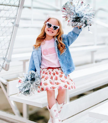 Sweet Wink - Game Day Football Sequin Patch Denim Jacket