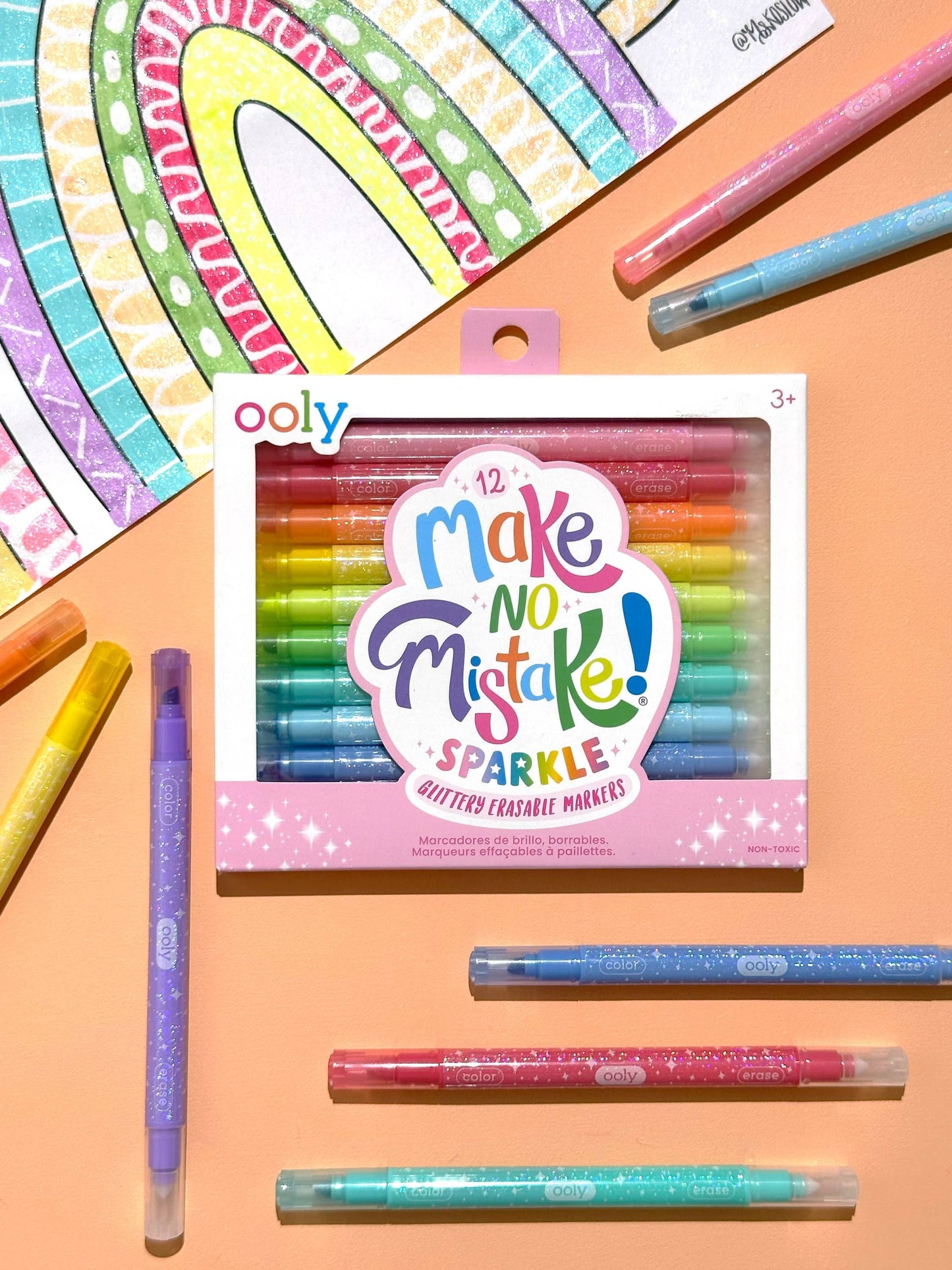 OOLY - Make no Mistake! Glittery Erasable Markers (Set of 12)
