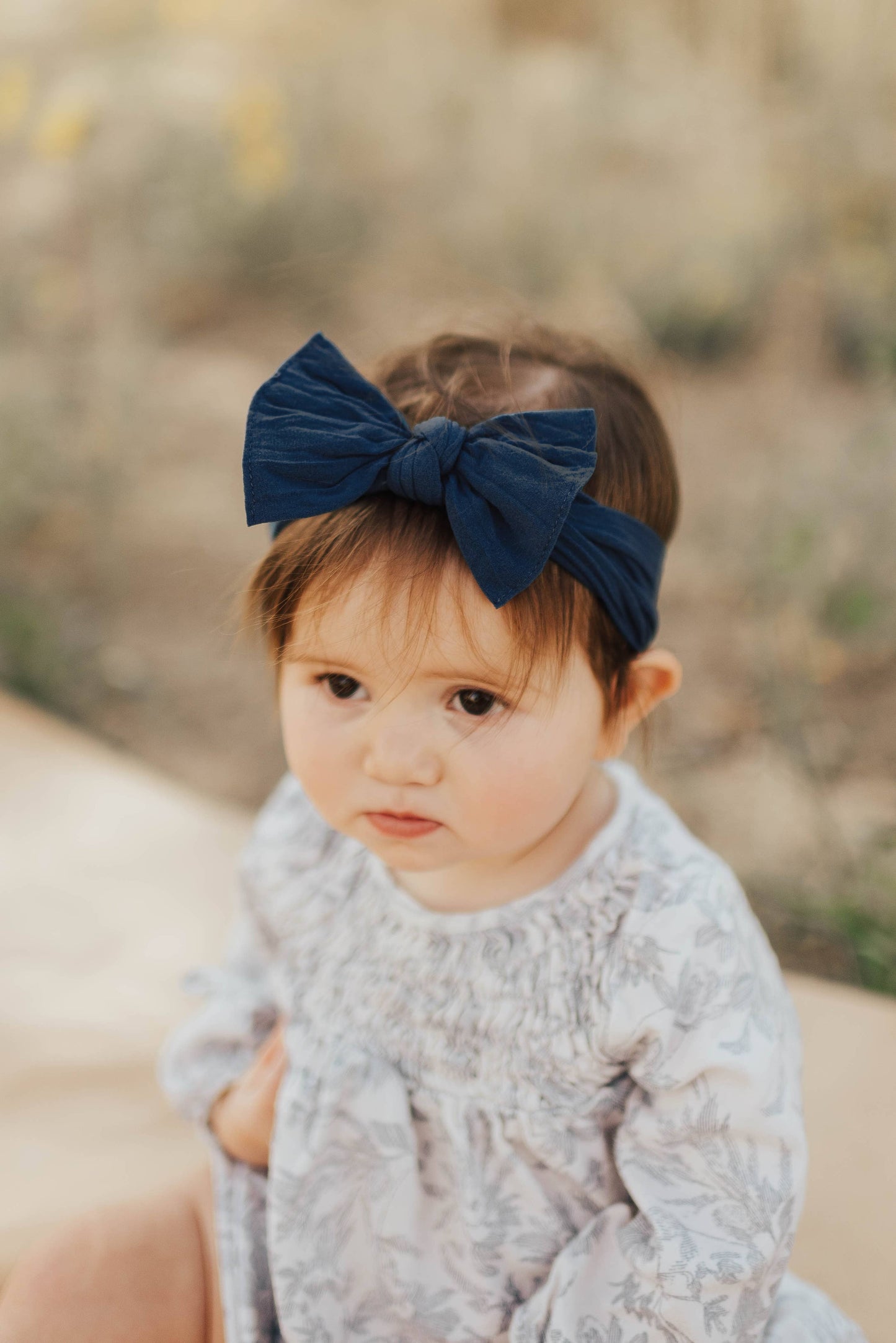 Baby Bling Bows - Navy - THE KNOT Soft nylon headband