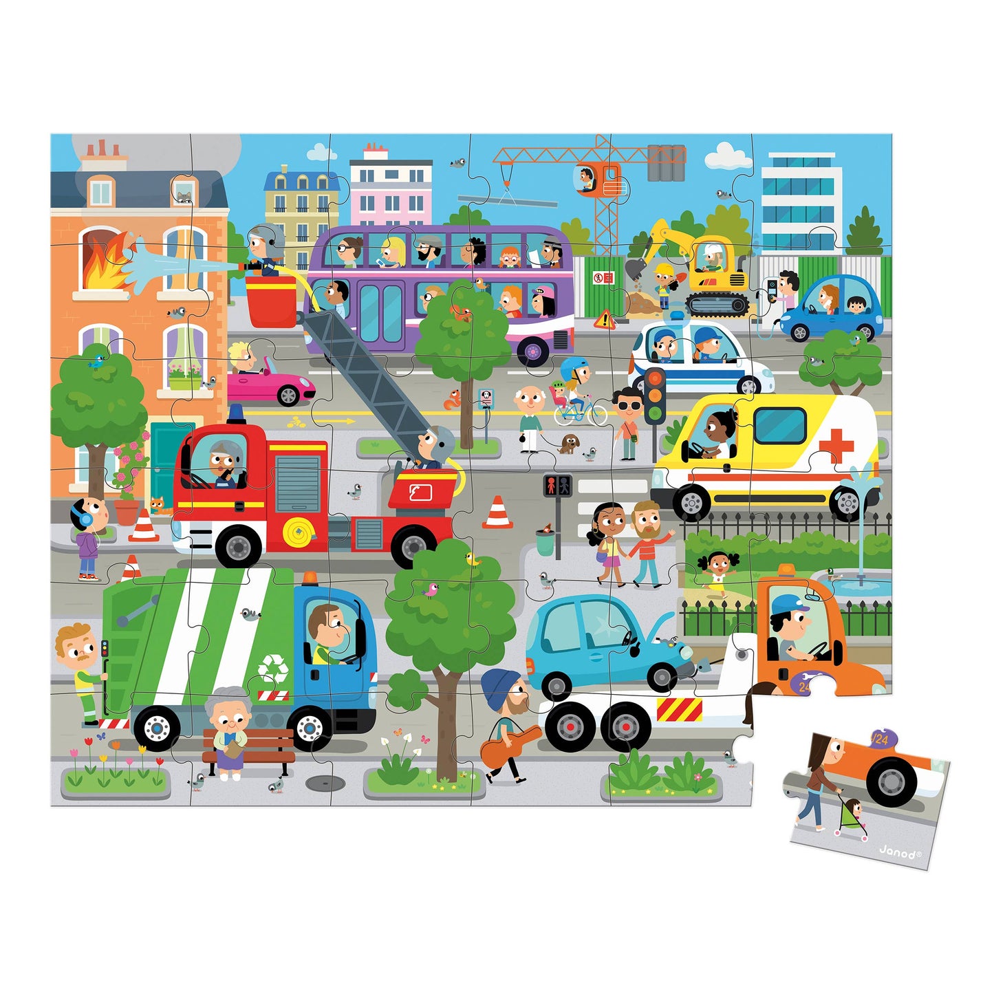 Janod - Puzzle - City - 36 Pcs