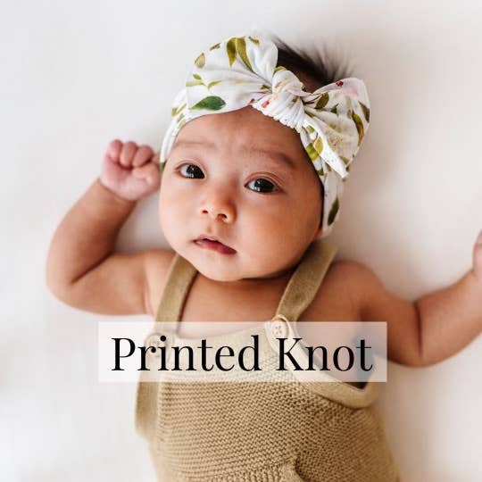 Baby Bling Bows - Baby Bling® Printed Knot soft nylon headband: Delilah