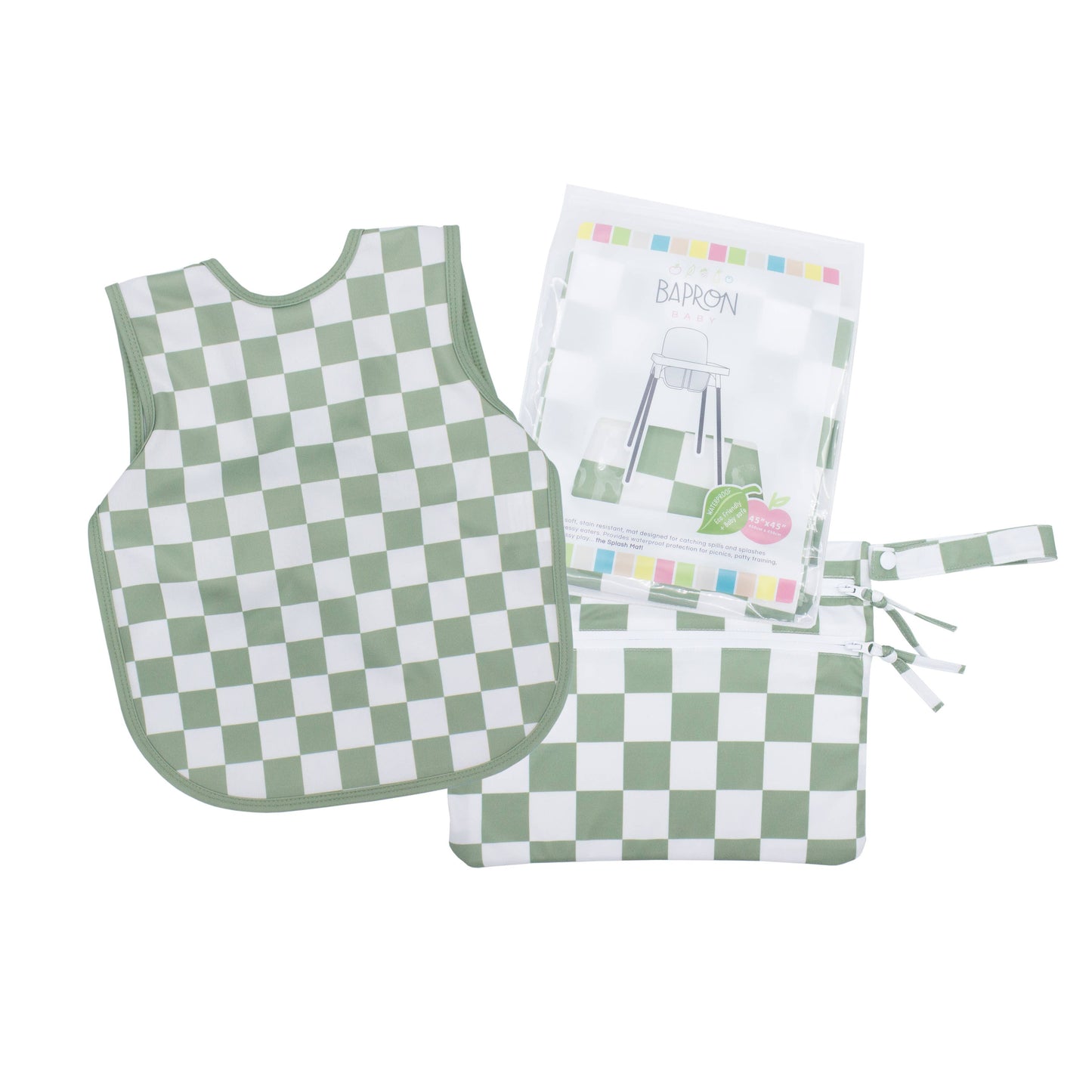 BapronBaby - Sage Checkerboard Bapron
