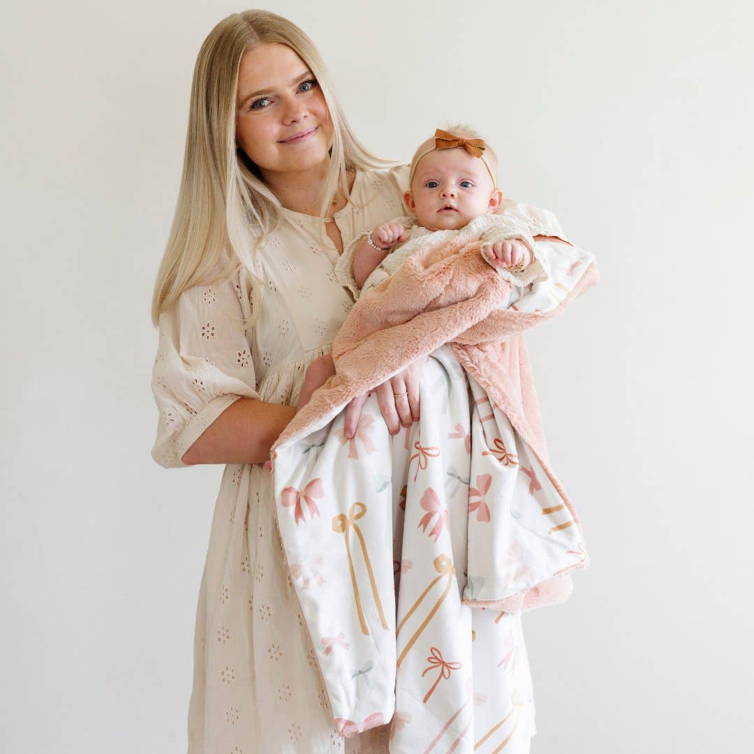 Saranoni - MINKY/LUSH RECEIVING BLANKETS: Bows