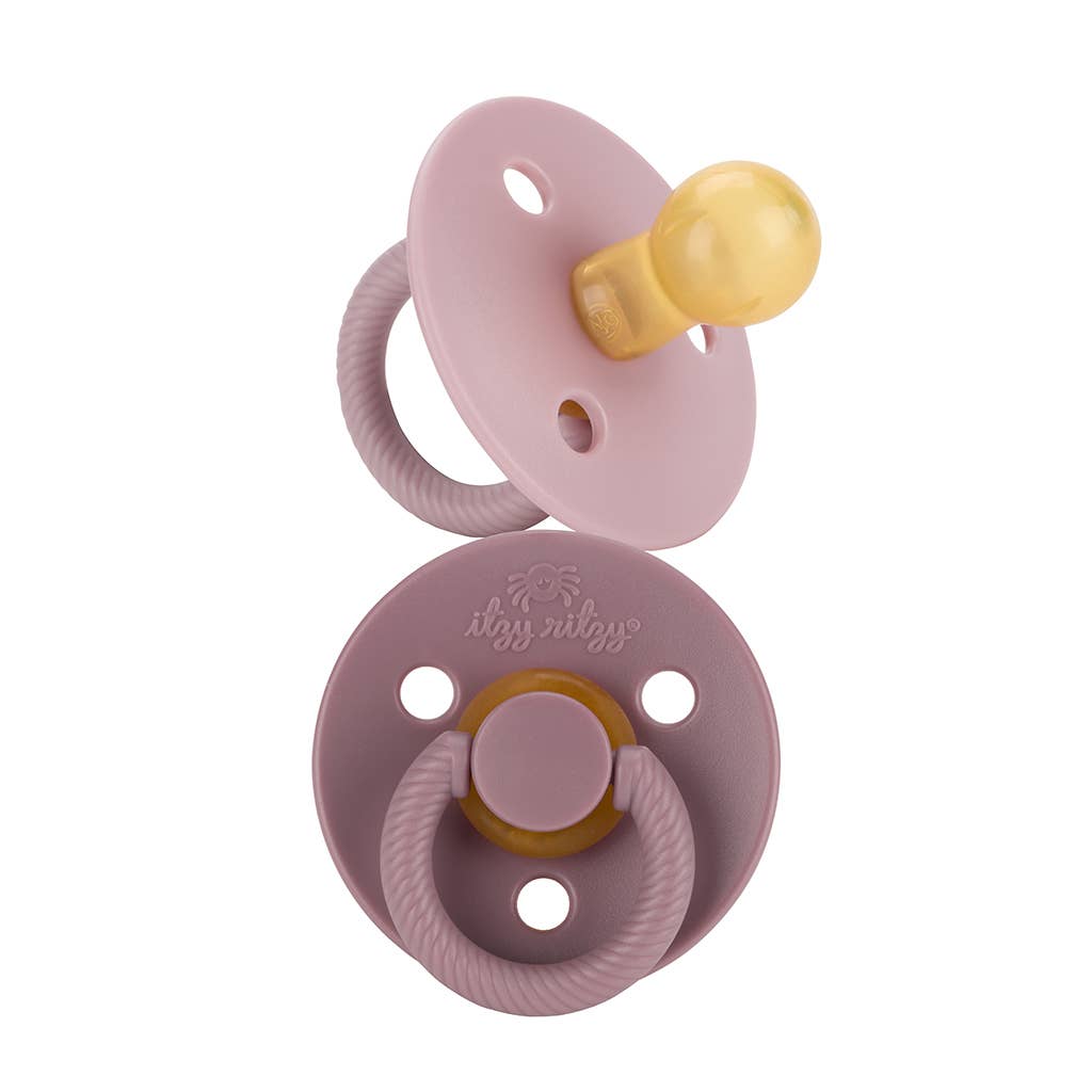 Itzy Ritzy - Itzy Soother™ Natural Rubber Paci Sets: Blossom + Rosewood (0-6m)