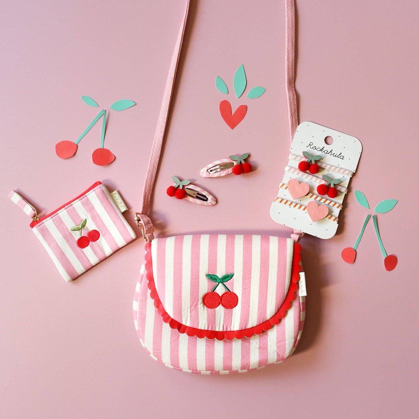 Rockahula Kids US - Cherry Kiss Stripy Clips