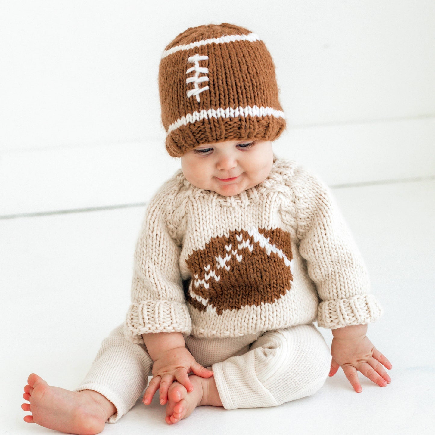 Huggalugs - Knit Football Beanie Game Day Hat
