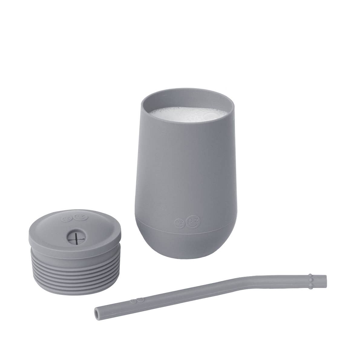 ezpz - Happy Cup + Straw System: Pewter