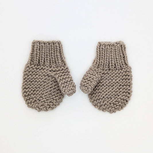 Huggalugs - Garter Stitch Mittens - Pebble - for Toddlers & Kids