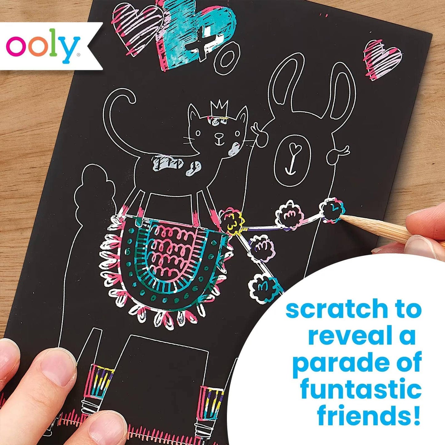 OOLY - Mini Scratch & Scribble Art Kit: Funtastic Friends