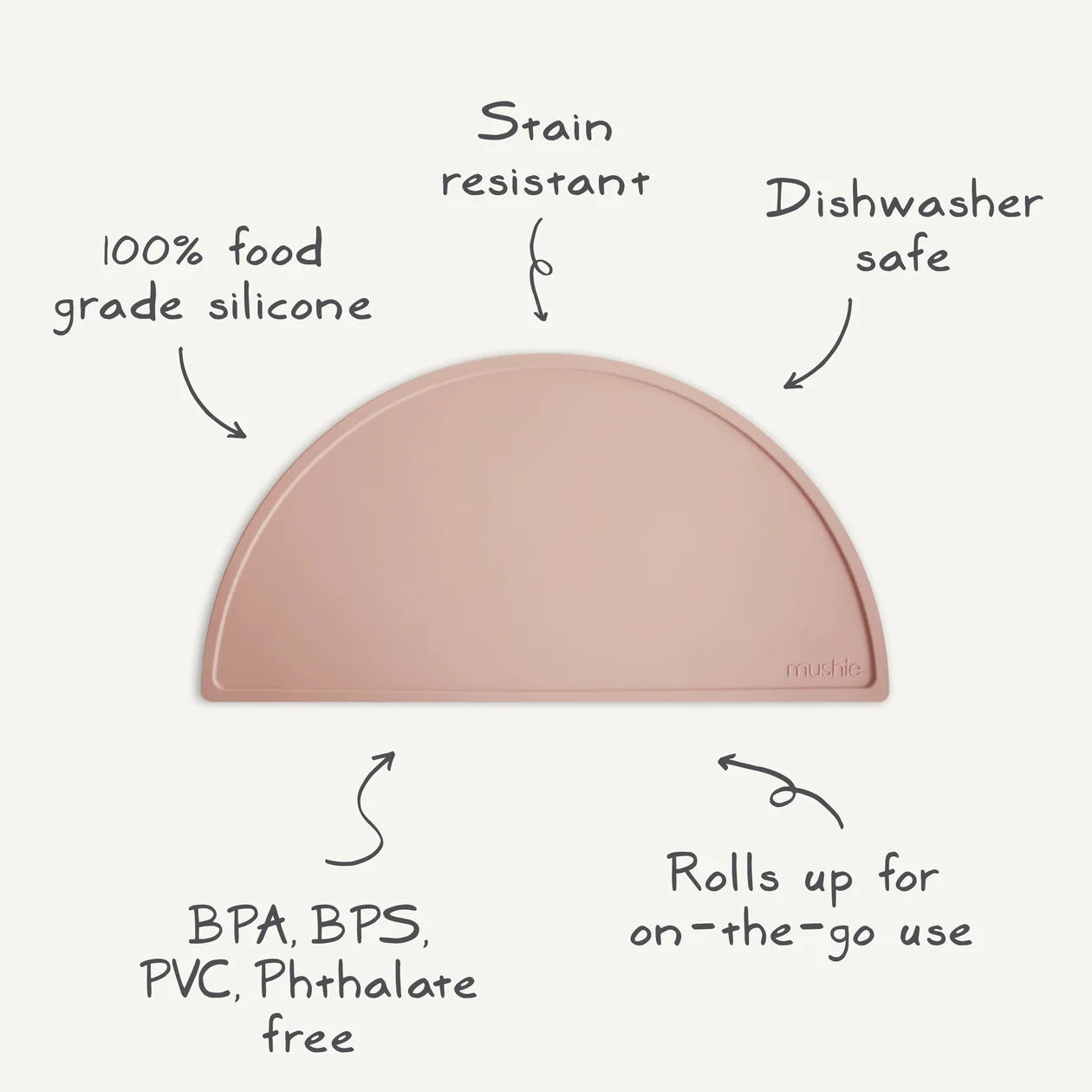 Mushie - Silicone Place Mats: Smiley Face