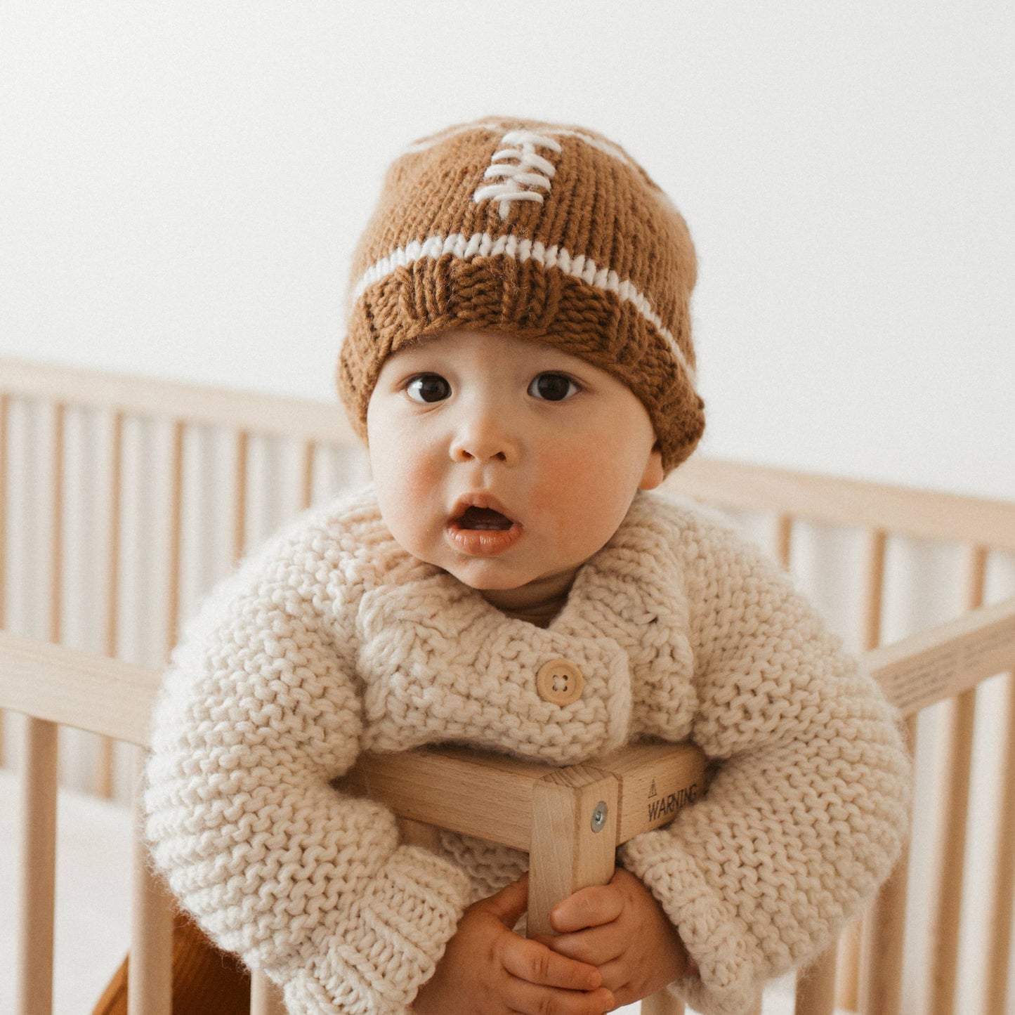 Huggalugs - Knit Football Beanie Game Day Hat