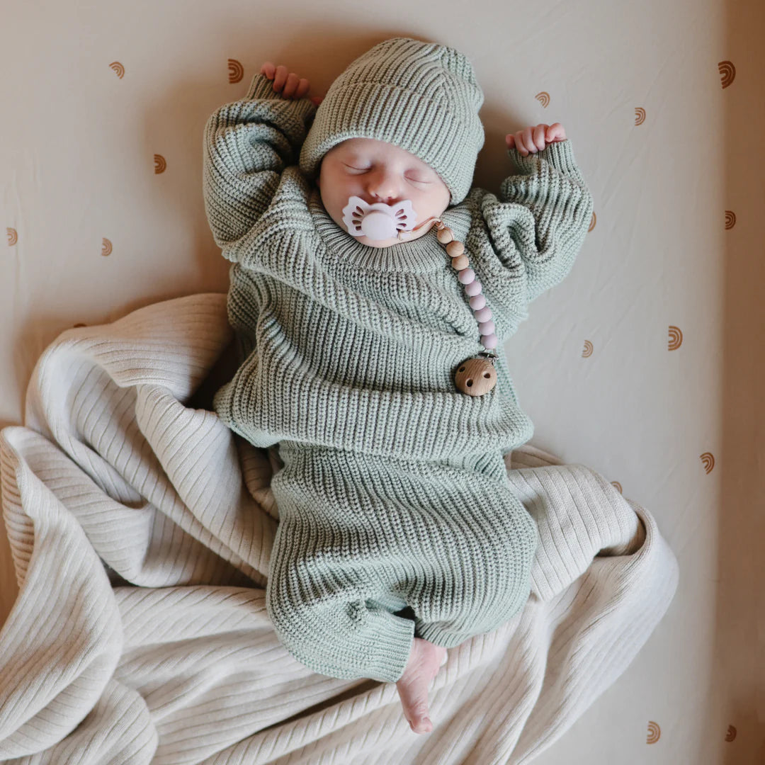 Mushie - Silicone Pacifier Clip (Mauve)