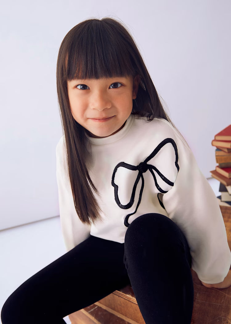Mayoral - Bow Pullover & Black Legging Set