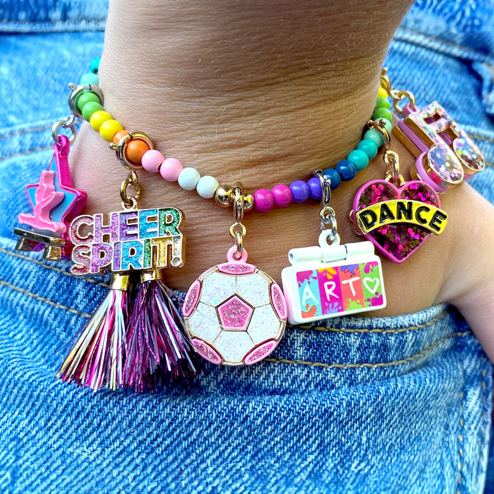High IntenCity - Charm It! Gold Glitter Dance Heart Charm
