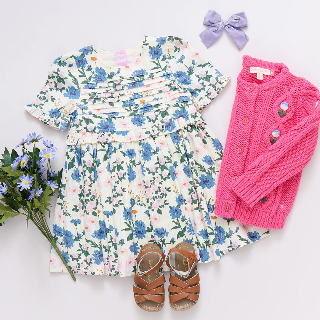 Pink Chicken - Girls Raquel Dress - Melon Daisy Floral
