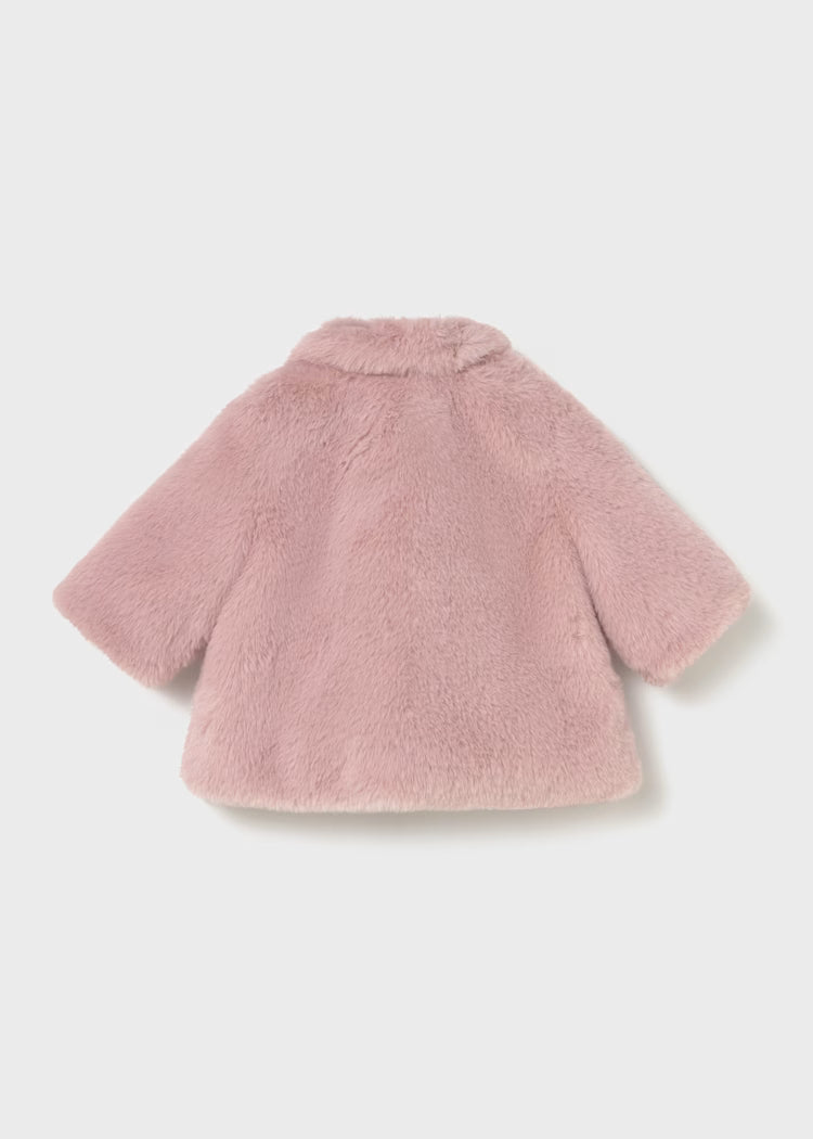 Mayoral - Baby Girl Faux Fur Coat - Petal