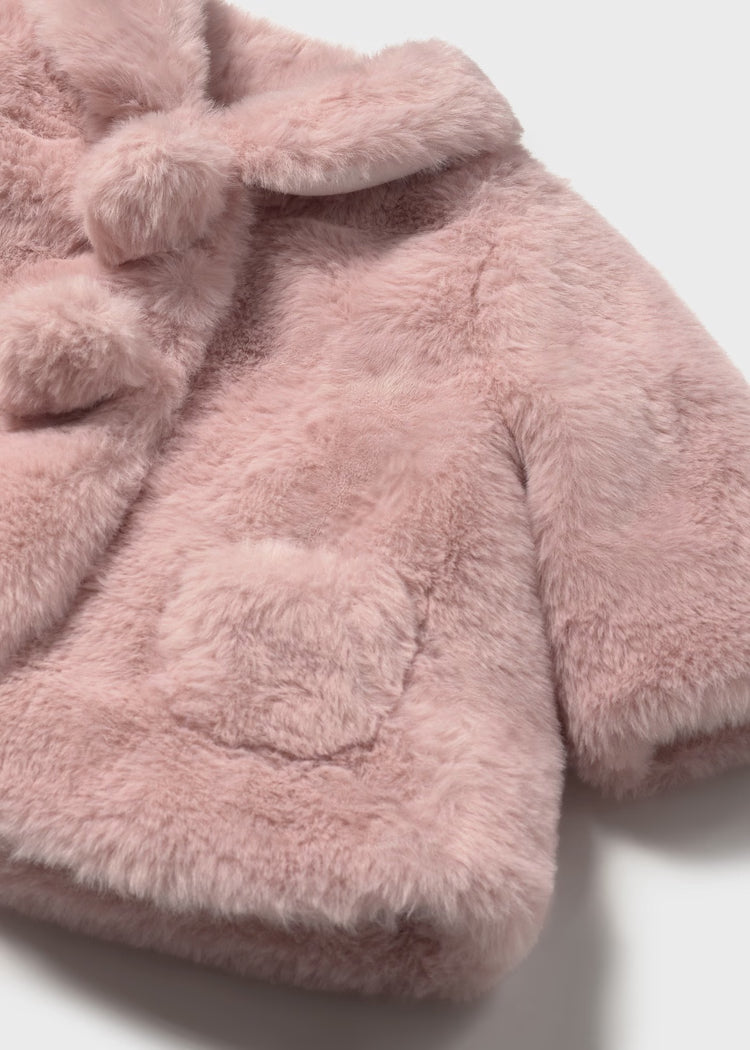 Mayoral - Baby Girl Faux Fur Coat - Petal