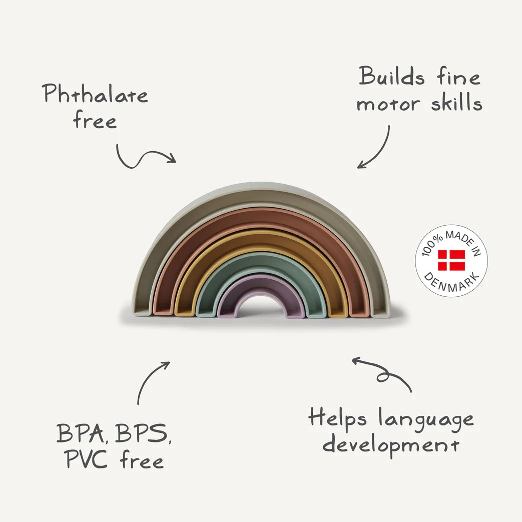Mushie - Rainbow Stacker Toy in Sol