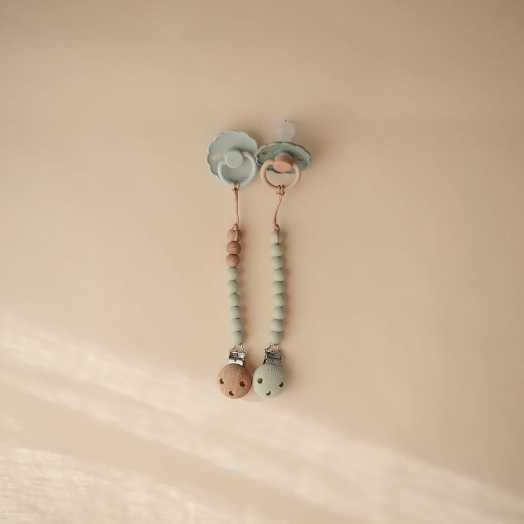 Mushie - Silicone Pacifier Clip (Sage)