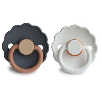 FRIGG - Daisy Natural Rubber Pacifier 2-Pack in Aurora/Bright White