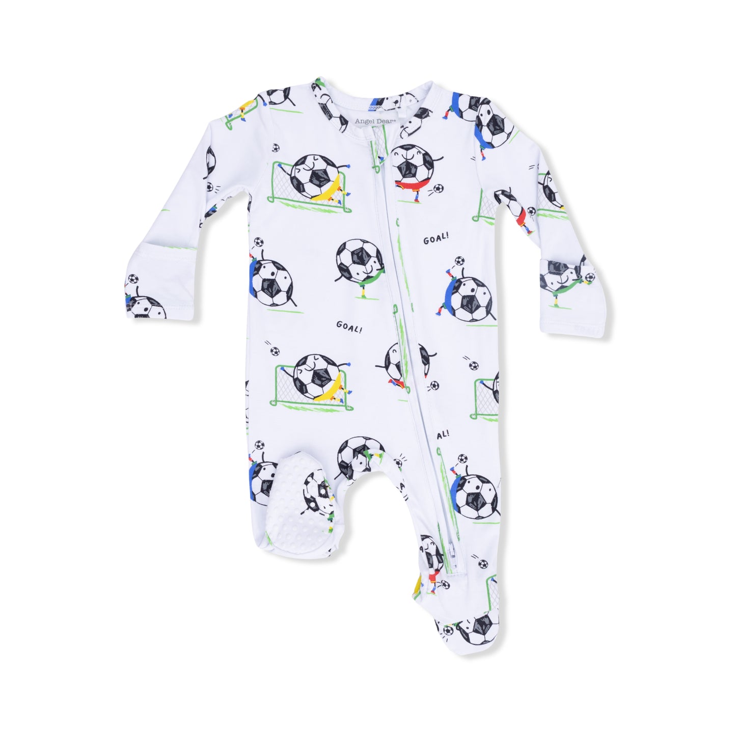 Angel Dear - Soccer Balls Playing Soccer Blue 2 Way Zipper Footie