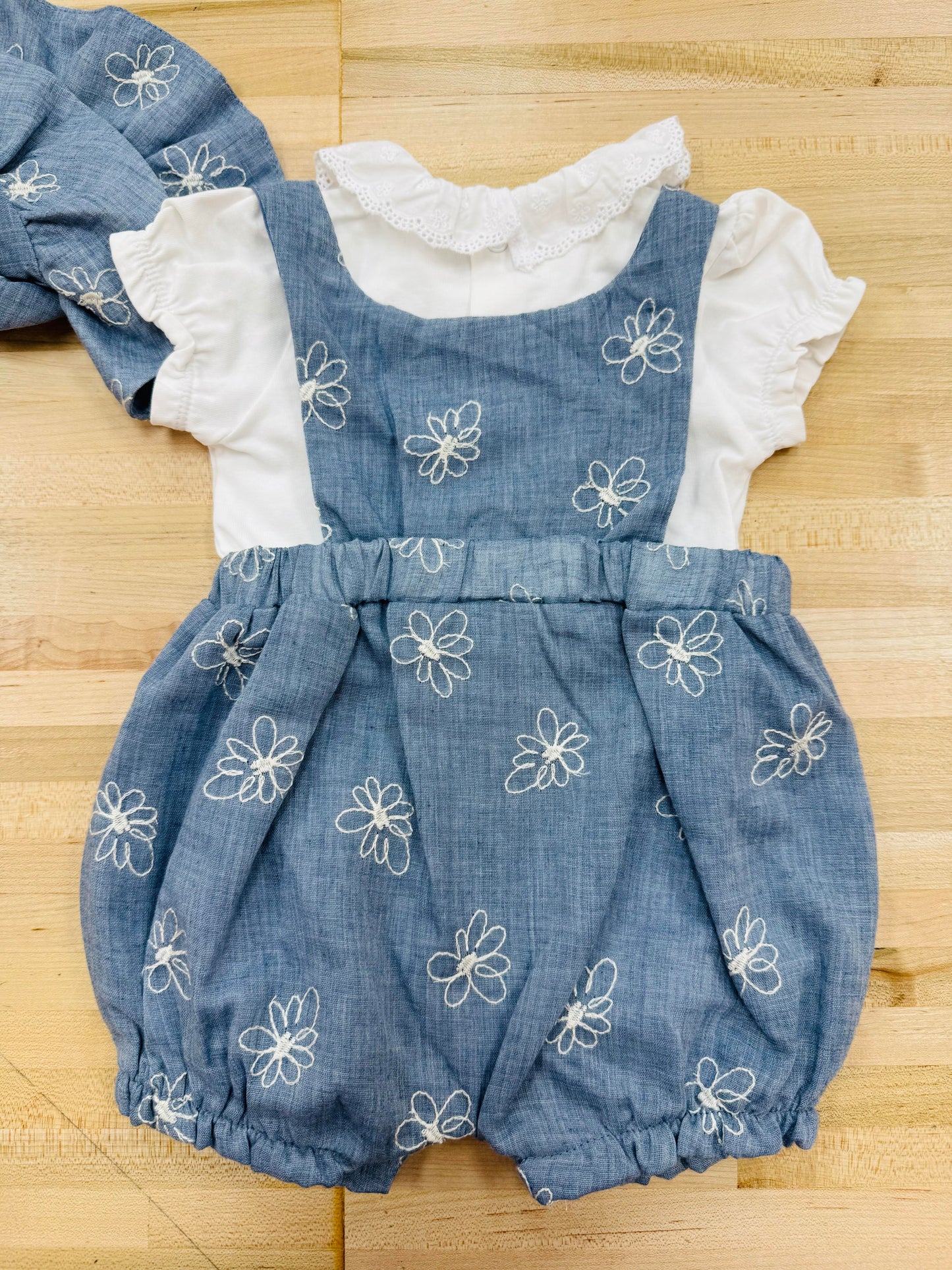 Mayoral - Flower Overalls w/ Hat 3 Piece Set (1757 & 1665)