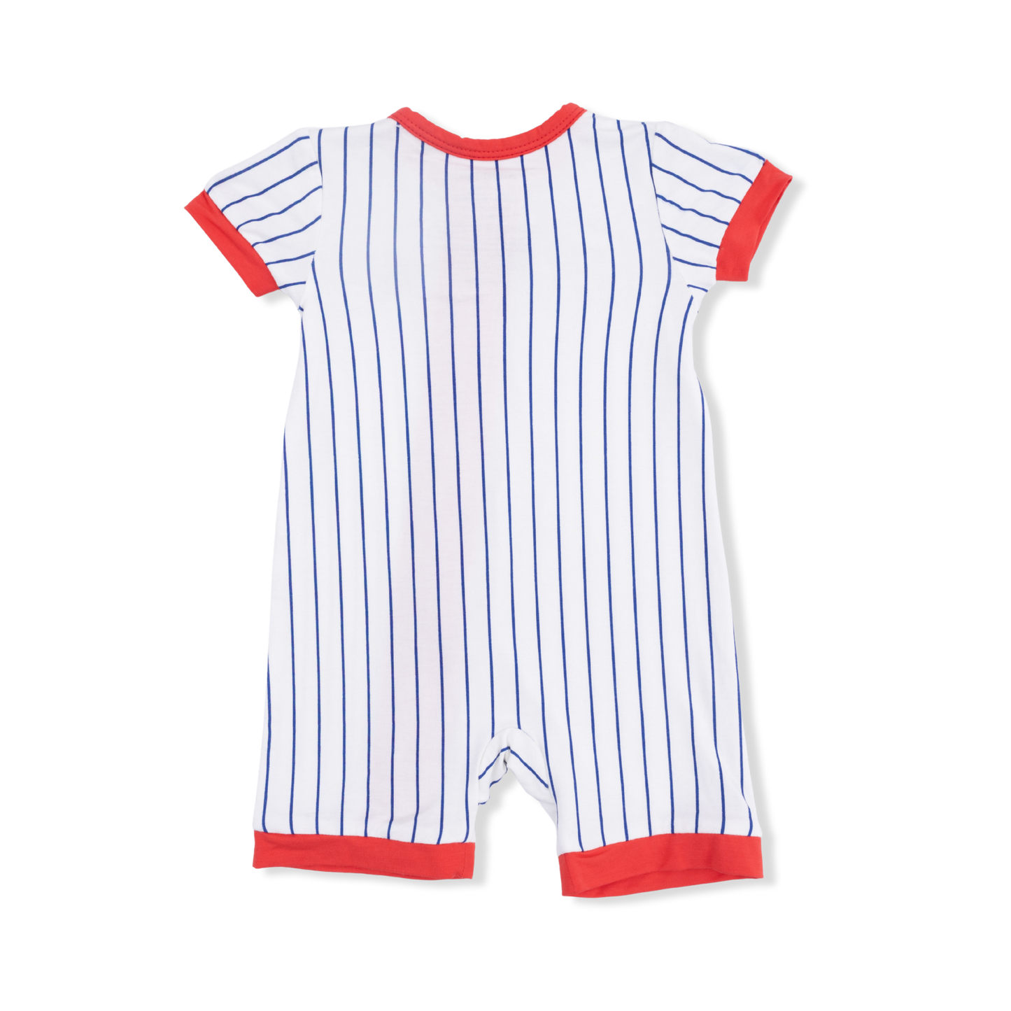 Angel Dear - Baseball Stripe Shortie 2 Way Zipper Romper