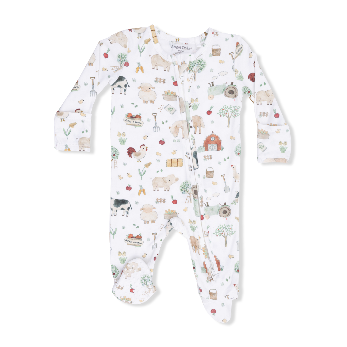 Angel Dear - Cute Farm Animals 2 Way Zipper Footie