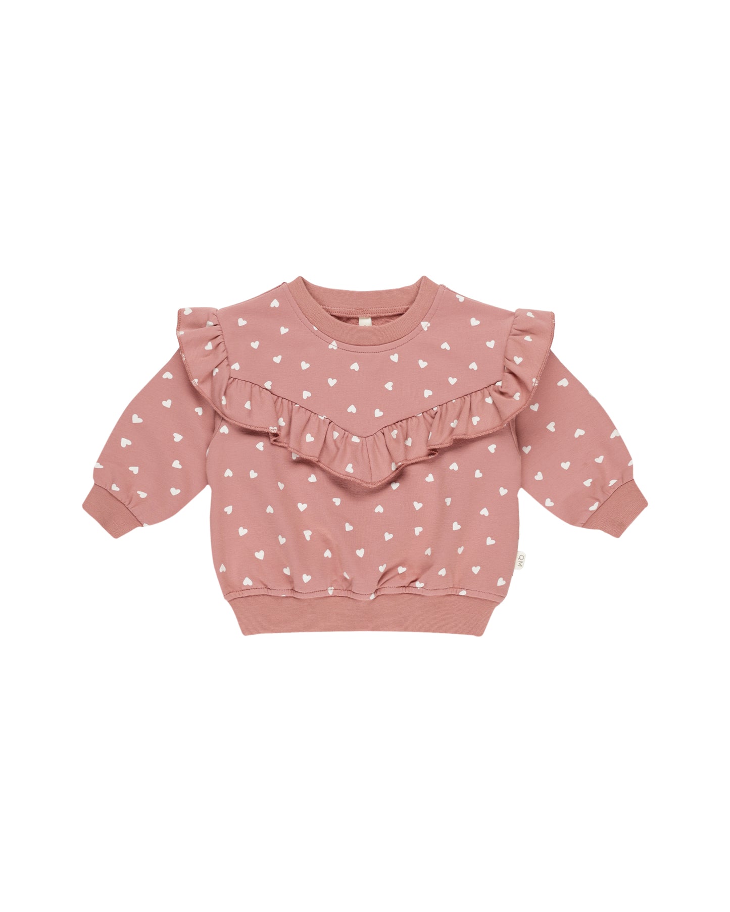 Quincy Mae - Ruffle Sweatshirt | Lipstick Hearts & Sweatpants Set