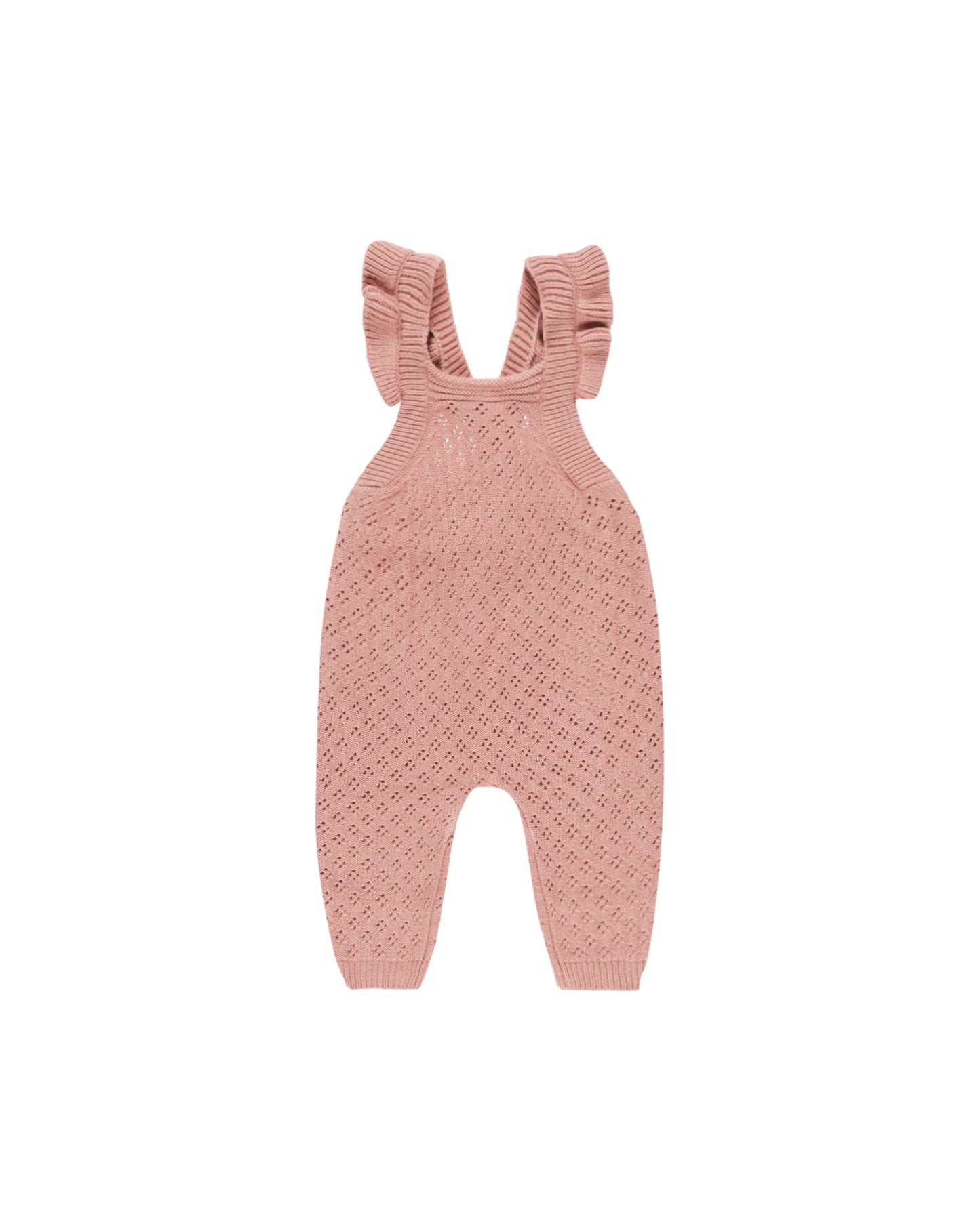 Quincy Mae - POINTELLE KNIT OVERALLS || LIPSTICK