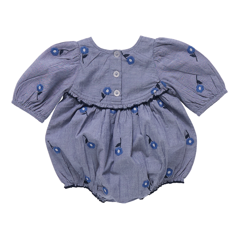 Pink Chicken - Rowan Bubble - Blue Blossom Embroidery