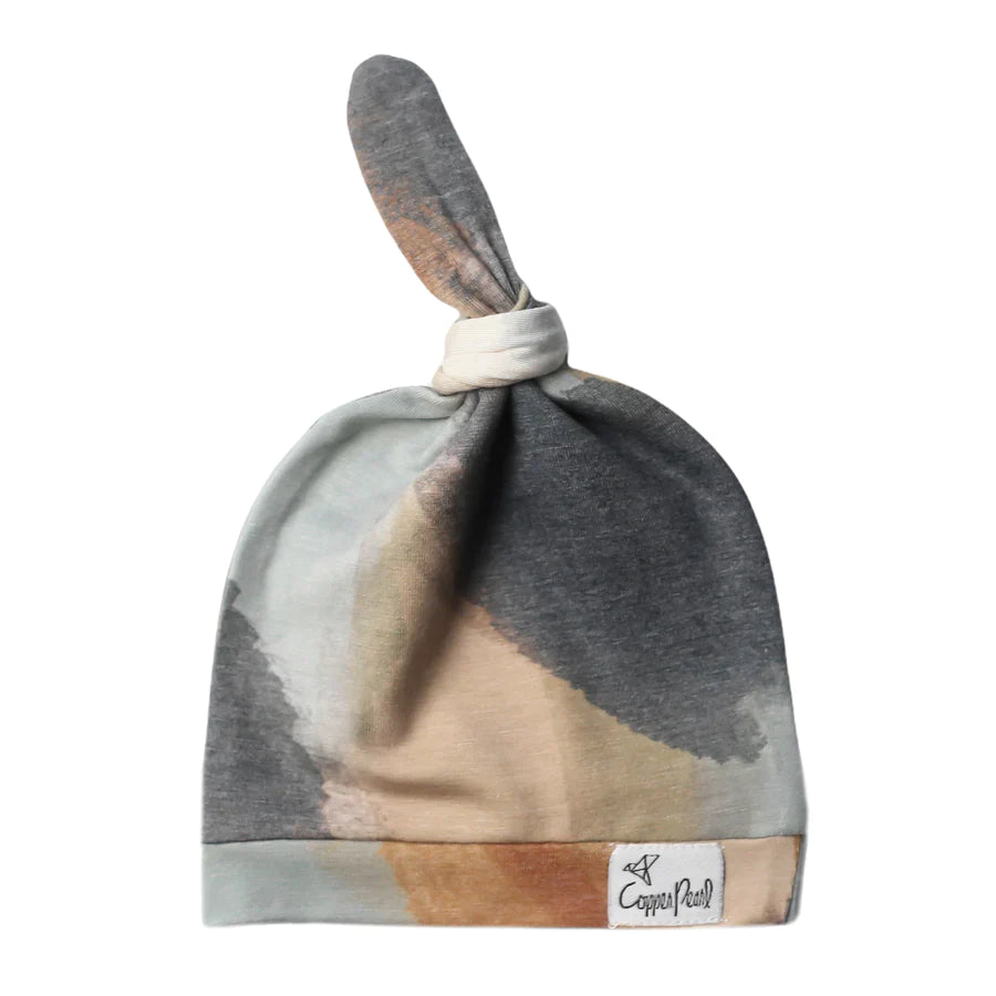 Copper Pearl - Top Knot Hats (0-4 months)