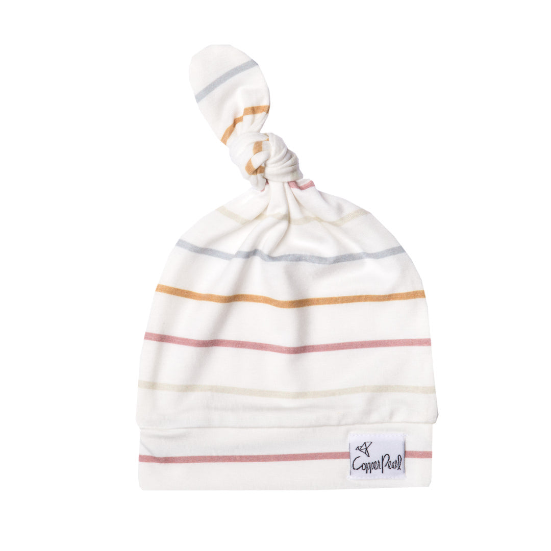 Copper Pearl - Top Knot Hats (0-4 months)