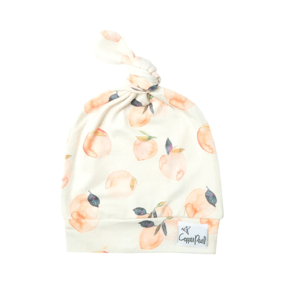 Copper Pearl - Top Knot Hats (0-4 months)