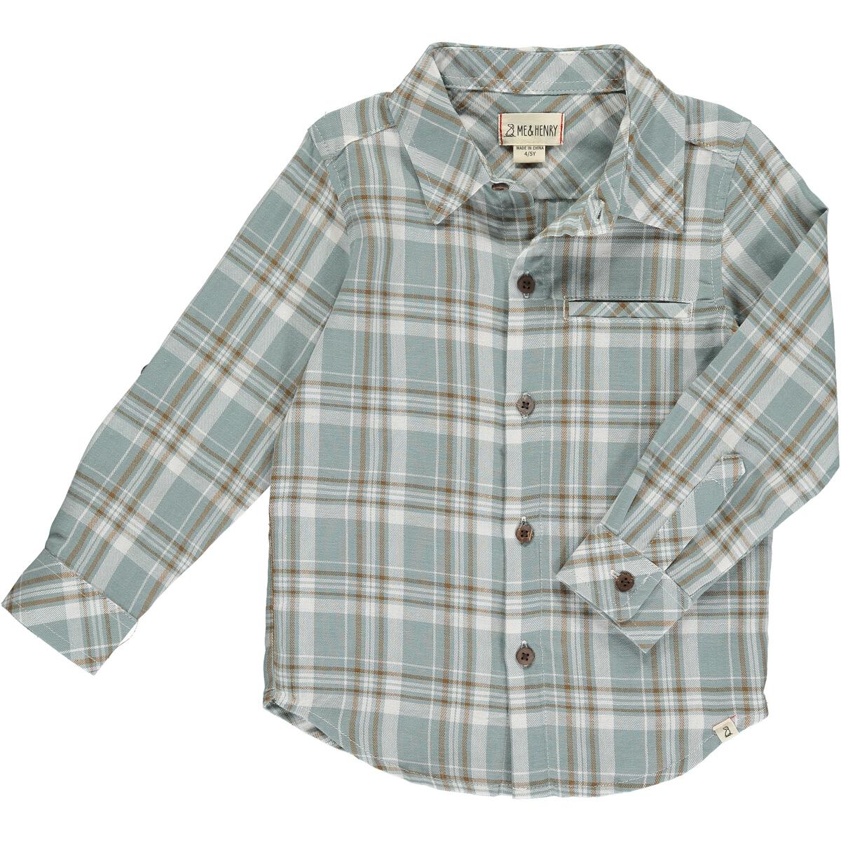 Me & Henry -Atwood Blue & White Plaid Woven Shirt