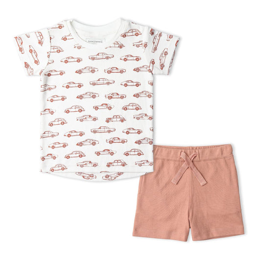 Makemake Organics - Organic Tee & Shorts Set - Cars