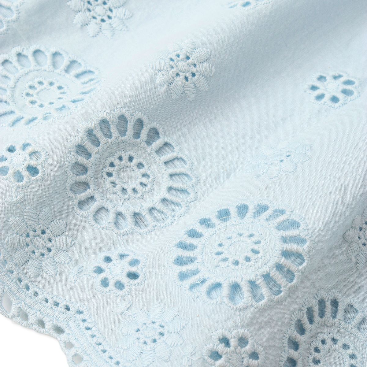 Makemake Organics - Organic Eyelet Top & Pant Set - Light Blue Eyelet